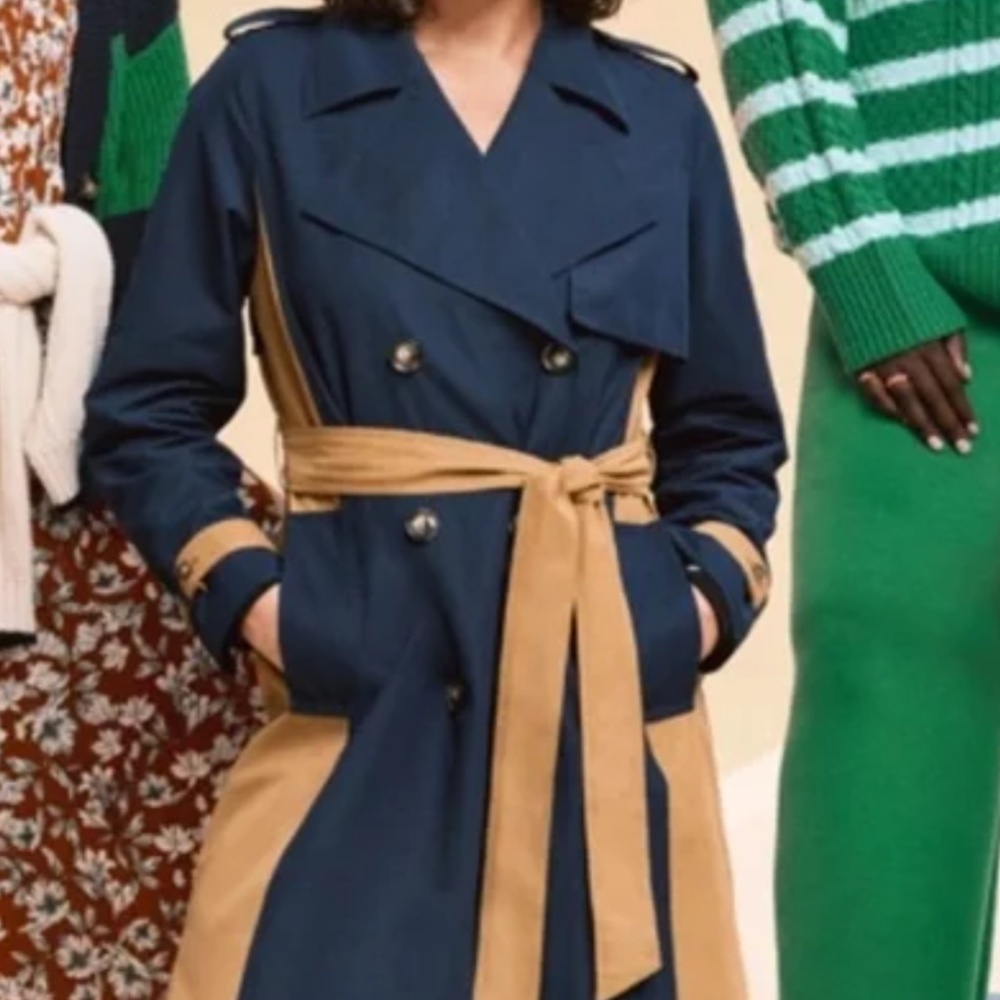 La Ligne x Targer Navy Tan Trench NWT 1X